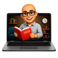 Avatar do Prof. Mário diante do computador
